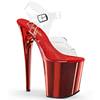 Pleaser - FLAMINGO808 Ankle strap sandal, Pole dance shoes - Pole dance shoes - Red/Transparent Product image